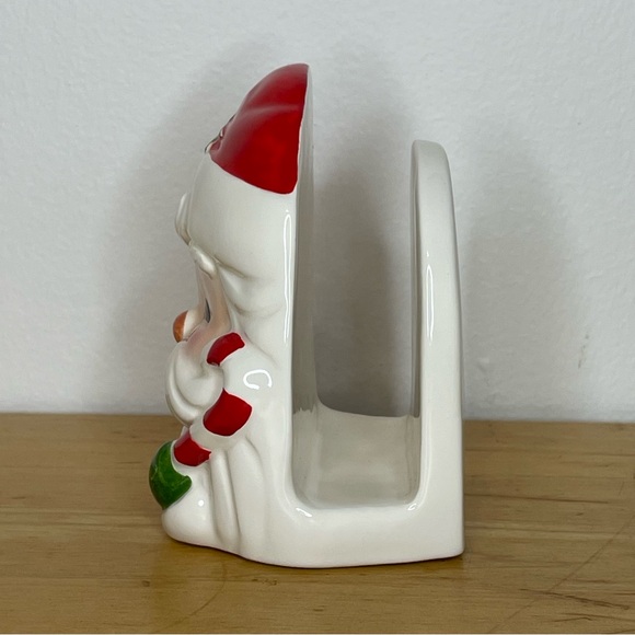 Vintage Norcrest Santa Claus Napkin Christmas Card Holder 4” Ceramic Japan - Picture 5 of 17